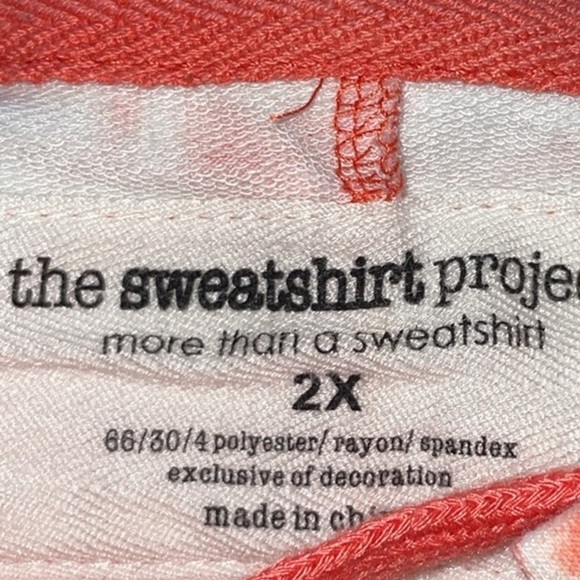 French Laundry Sweatshirt Project Plus Size Lace Front Sweatshirt 3/4 Sleeve 2X - Picture 5 of 11